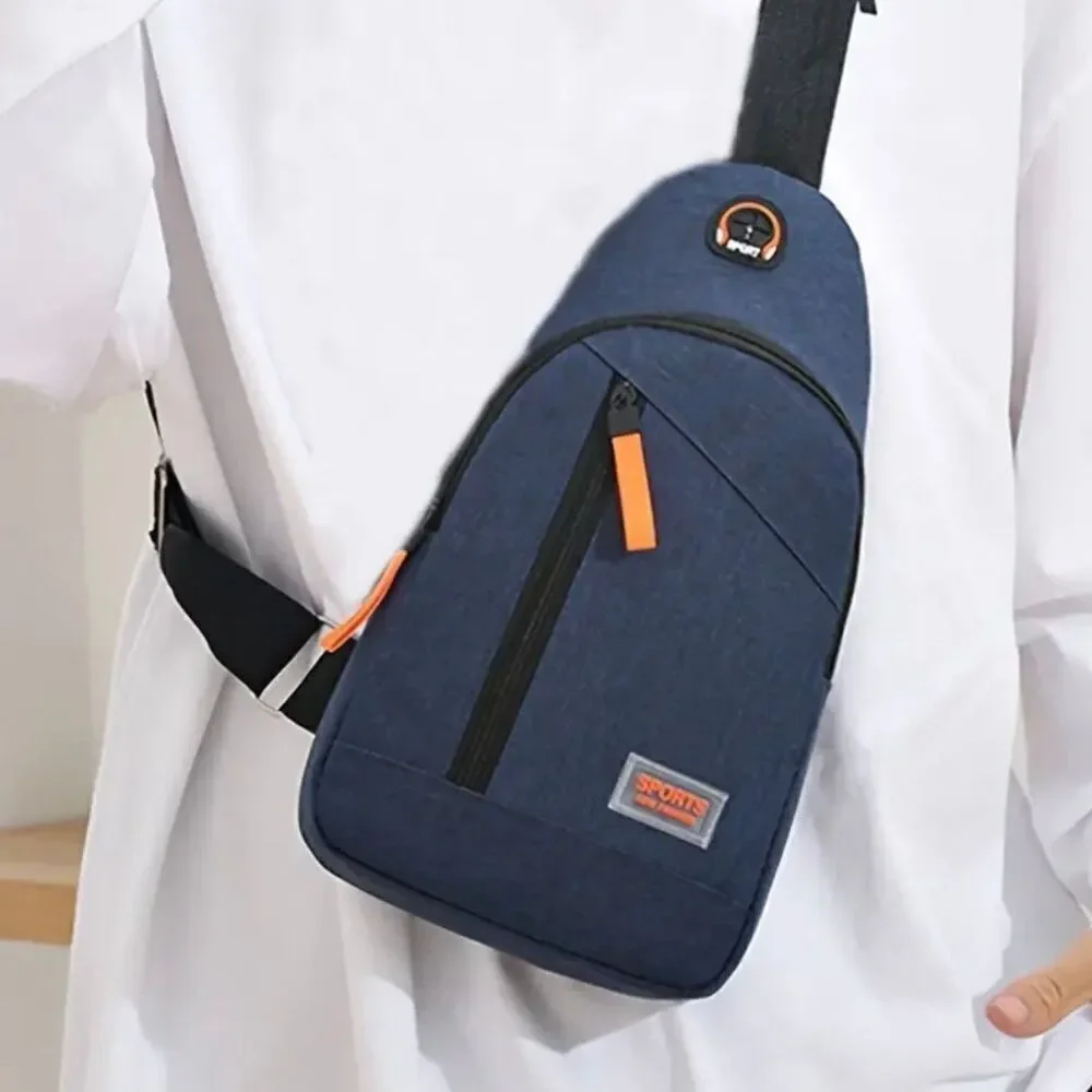 NWT SPORTS One Shoulder Sling Slant Cross Chest Men Women Unisex Denim Blue Bag